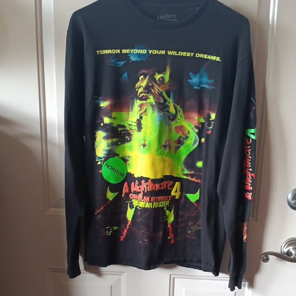 Black Nightmare On Elm Street 4 Freddy CRUGER Graphic Long Sleeve Shirt